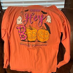 Simply Southern Orange 'Hey Boo' Graphic Long Sleeve Shirt